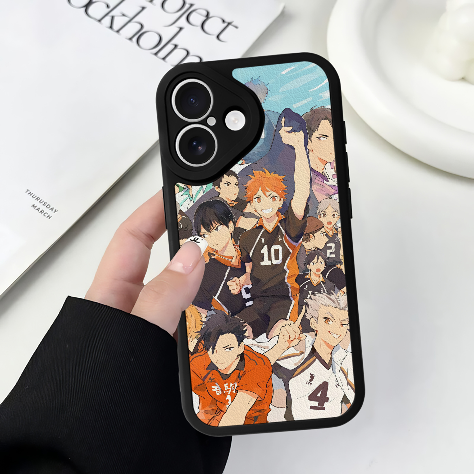 （画像用） ハイキュー!! Haikyu!! 【iPhone 16シリーズ対応】シリコンスマホケース（レザー調） 材質：シリコン